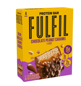 FULFIL Nutrition Vitamin & Protein Bar, Chocolate Peanut Butter Caramel, 4 Pack