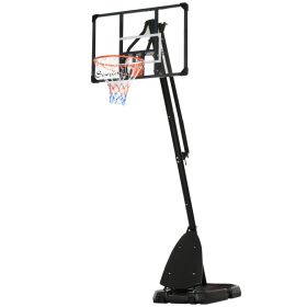 Outdoor Portable Basketball Hoop and Stand with Backboard Weighted Base Wheels, 115.4"-137.8" Height Adjustable