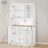 HOMCOM 71" Buffet with Hutch, Modern Kitchen Pantry Cabinet Storage with Microwave Oven Countertop, Drawer and Cupboard, White