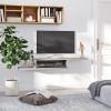 HOMCOM Floating Media Console Entertainment Center Wall Mounted Grey for Living Room