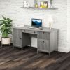 HOMCOM Vintage Executive Computer Desk with Cabinet 3 Drawers for Files Home Office Workstation Grey