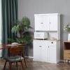 HOMCOM 71" Buffet with Hutch, Modern Kitchen Pantry Cabinet Storage with Microwave Oven Countertop, Drawer and Cupboard, White