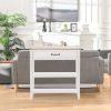 HOMCOM Retro Sofa Console Table White Multifunctional Hallway Entry Large Storage Durable