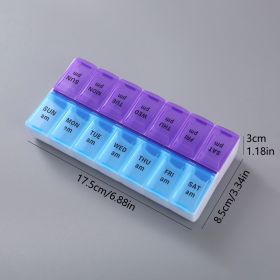 JUSTLANG Weekly 14 Grids 7 Days Pill Box Portable Travel Cases Organizer Pill Container Storage Tablets Vitamin Medicine (Color: Large)
