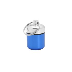 Aluminum Waterproof Pill Box with Sealed Storage, Flat Head, and Keychain for Vitamins Medicine and Fish Oils (Color: No.4)