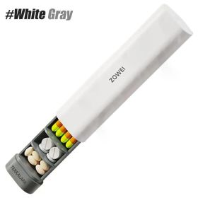 Weekly Pill Organizer 7 Day, Daily Travel Pill Case, Cute Pills Holder To Hold Vitamins, Medicines, Supplements, Pills Organizer (Color: White-Gray)