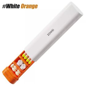 Weekly Pill Organizer 7 Day, Daily Travel Pill Case, Cute Pills Holder To Hold Vitamins, Medicines, Supplements, Pills Organizer (Color: White-Orange)