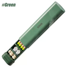 Weekly Pill Organizer 7 Day, Daily Travel Pill Case, Cute Pills Holder To Hold Vitamins, Medicines, Supplements, Pills Organizer (Color: Green)