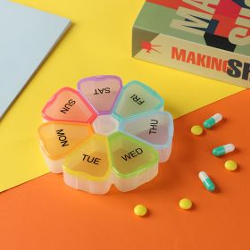 Portable Travel Vitamin Pill Box Cases Container Organizer Storage Tablet 7 Days 7 Grids Medicine Pills Fish Oils (Color: No.1)