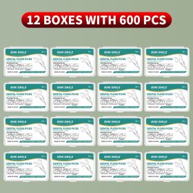 50/150/300/600/1000 PCS dental floss sticks oral care tools (Color: 12 boxes with 600PCS)