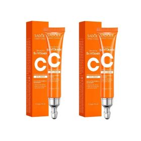 SADOER Vitamin C Eye Cream Anti Dark Circles Eyes Bags Remover Moisturizing Brightening Firming Skin Care Products for Eyes (Color: 2pcs)