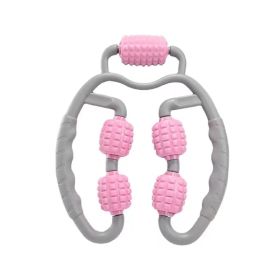Muscle Roller For Arms; Legs; Calves; 5 Wheels Trigger Point Arm Foam Roller; Deep Massage Tool To Relieve Soreness; Stiffness; Tight Muscles Tennis E (Color: PINK)