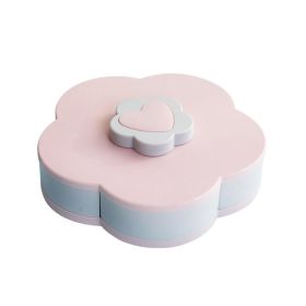 Flower Type Rotating Candy Box Melon Seed Nut Candy Snack Dry Fruit Holder Plastic Storage Box Plate Dish Tray Table Organizer Partition Manager Box P (Color: PINK)