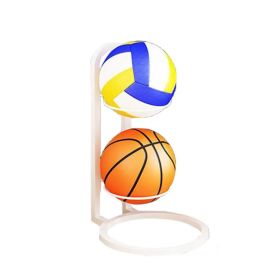 Indoor & Outdoor Basketball Storage Rack Volleyball Stand Holder (OPTIONS: 2 Layers, Color: White)