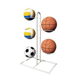 Indoor & Outdoor Basketball Storage Rack Volleyball Stand Holder (OPTIONS: 5 Layers, Color: White)