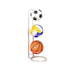 Indoor & Outdoor Basketball Storage Rack Volleyball Stand Holder (OPTIONS: 3 Layers, Color: White)