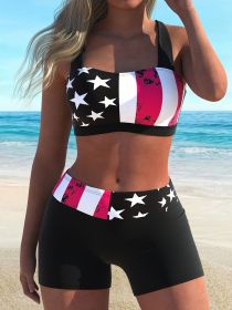 Fashionable bikini set with national flag print (1: M)